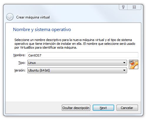 Creación de una VM con CentOS