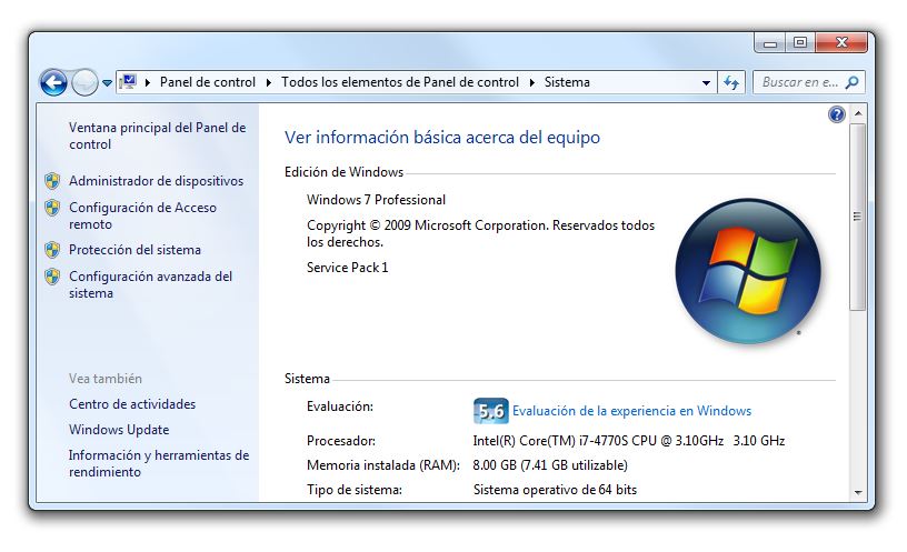 Windows 7 Control Panel