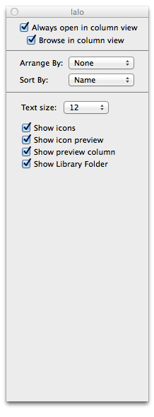 Finder's options