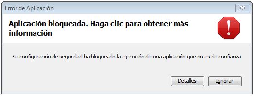 Error de aplicación